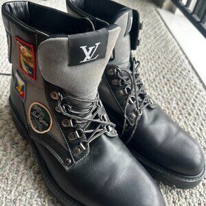 Louis Vuitton Explorer Patch Combat Boots – Black Leather & Canvas